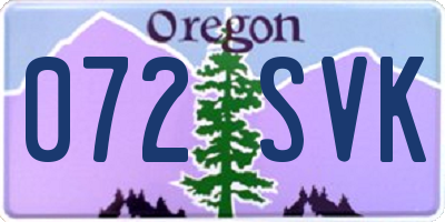 OR license plate 072SVK