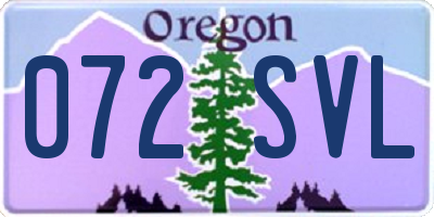 OR license plate 072SVL