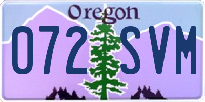 OR license plate 072SVM
