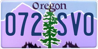 OR license plate 072SVO