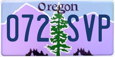 OR license plate 072SVP