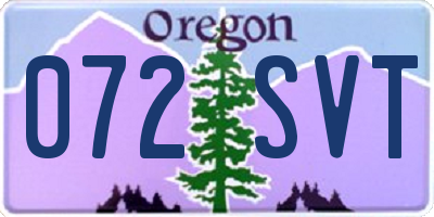 OR license plate 072SVT