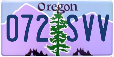 OR license plate 072SVV