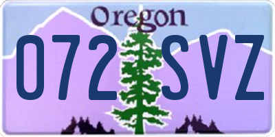 OR license plate 072SVZ