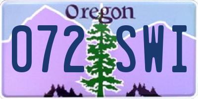 OR license plate 072SWI