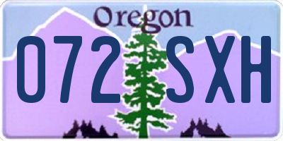 OR license plate 072SXH
