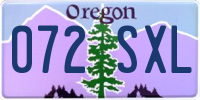 OR license plate 072SXL