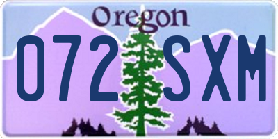 OR license plate 072SXM