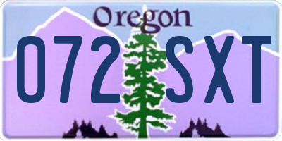 OR license plate 072SXT