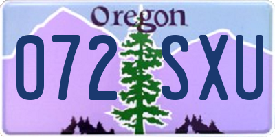 OR license plate 072SXU