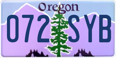 OR license plate 072SYB