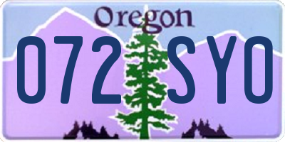 OR license plate 072SYO