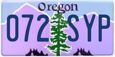 OR license plate 072SYP