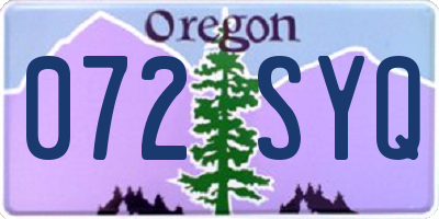 OR license plate 072SYQ