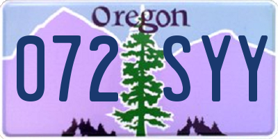 OR license plate 072SYY