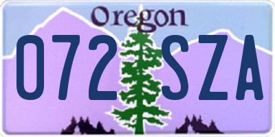 OR license plate 072SZA