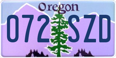 OR license plate 072SZD
