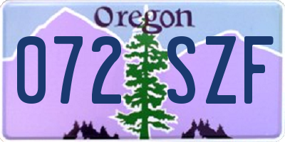 OR license plate 072SZF