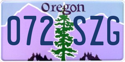 OR license plate 072SZG