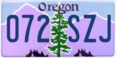 OR license plate 072SZJ