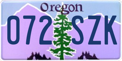 OR license plate 072SZK