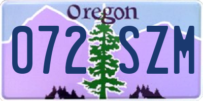 OR license plate 072SZM