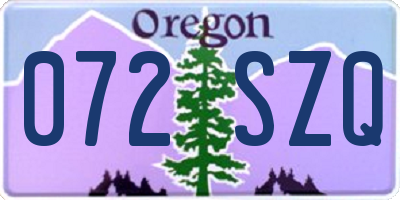 OR license plate 072SZQ