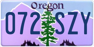 OR license plate 072SZY