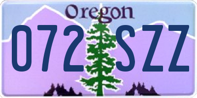 OR license plate 072SZZ