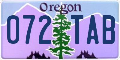 OR license plate 072TAB
