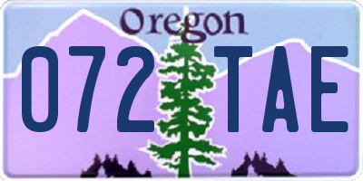 OR license plate 072TAE