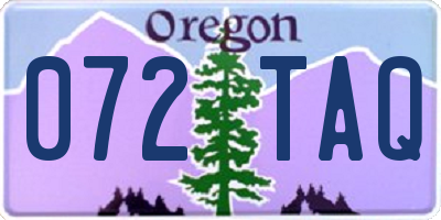 OR license plate 072TAQ