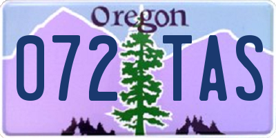 OR license plate 072TAS