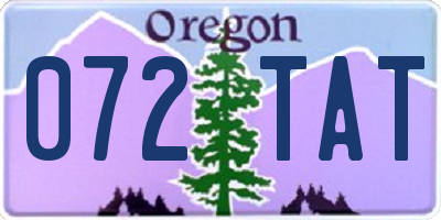 OR license plate 072TAT