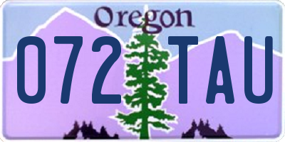 OR license plate 072TAU