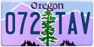 OR license plate 072TAV
