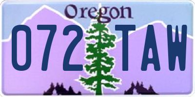 OR license plate 072TAW