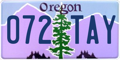 OR license plate 072TAY