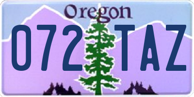 OR license plate 072TAZ