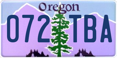 OR license plate 072TBA
