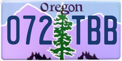OR license plate 072TBB