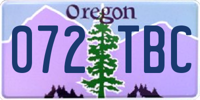OR license plate 072TBC