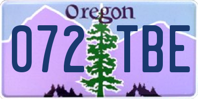 OR license plate 072TBE
