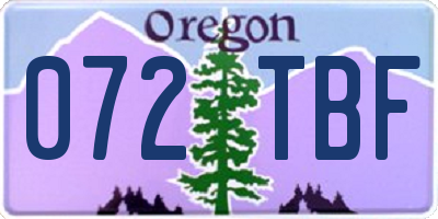 OR license plate 072TBF