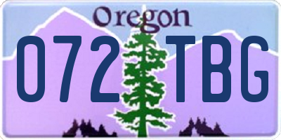 OR license plate 072TBG