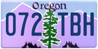 OR license plate 072TBH
