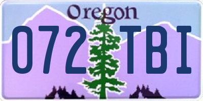 OR license plate 072TBI