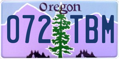 OR license plate 072TBM