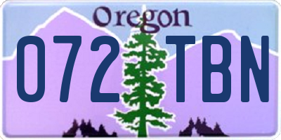 OR license plate 072TBN