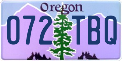 OR license plate 072TBQ